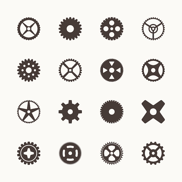 Gear Mechanics Clip Art Set