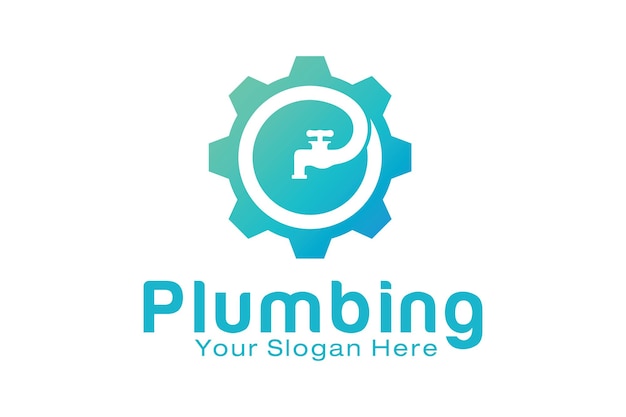 Gear Plumbing logo design template