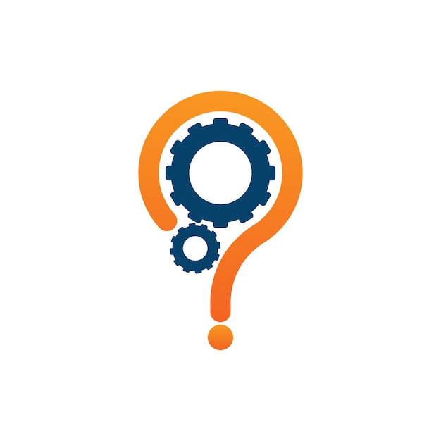 Gear question logo template design