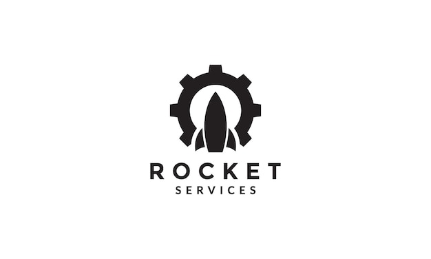 Gear service met raket logo vector symbool pictogram ontwerp grafische afbeelding