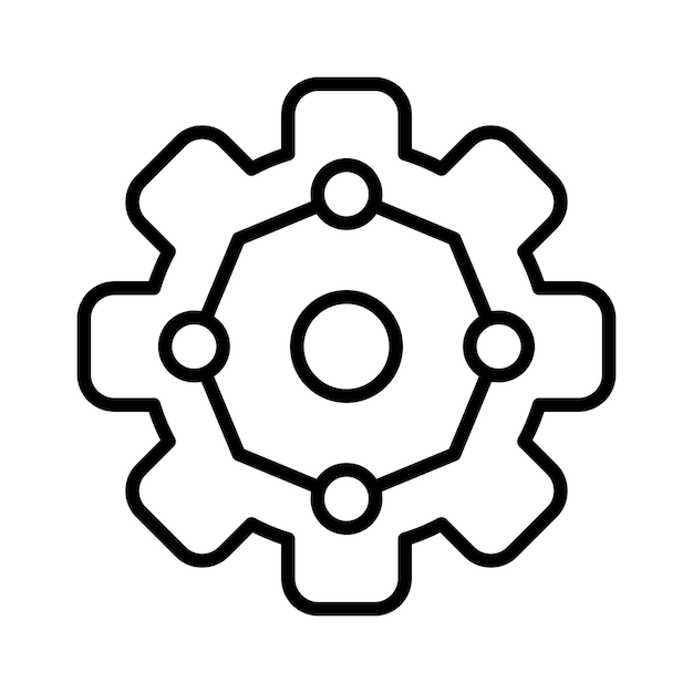 Gear setting automation outline icon vector illustration