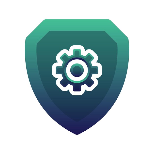 Gear shield logo element design template icon