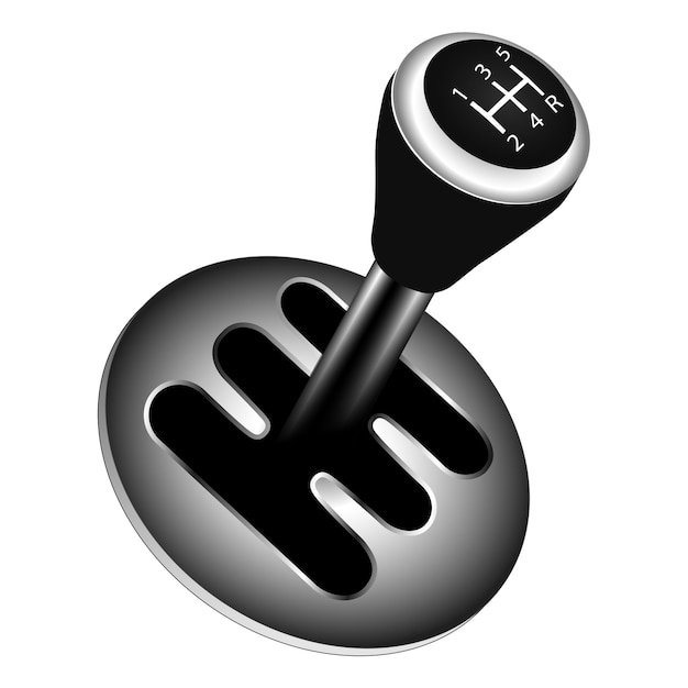 Gear shifter, car gearbox lever,  vector illustrations