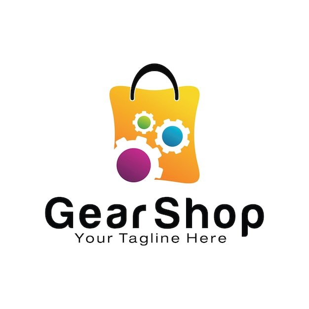 Вектор Шаблон дизайна логотипа gear shop