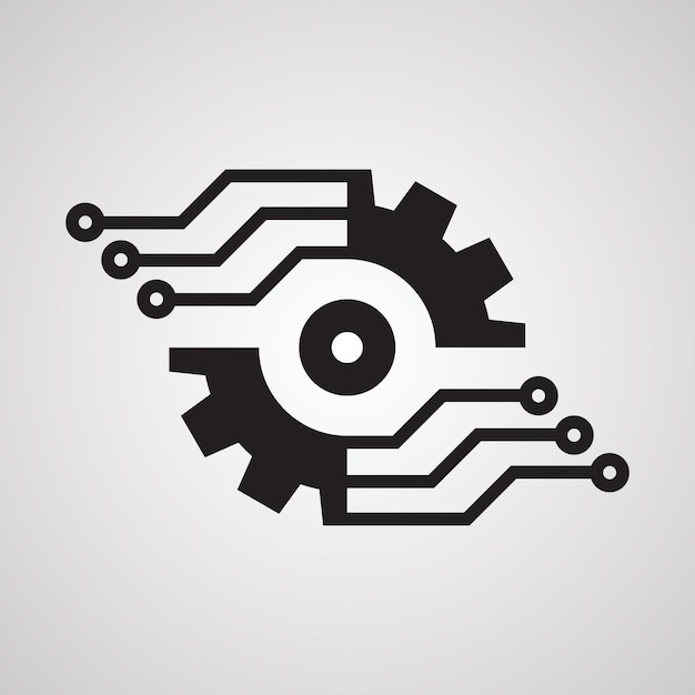 Gear smart Eps icon. Digital tech - vector business logo template concept illustration.