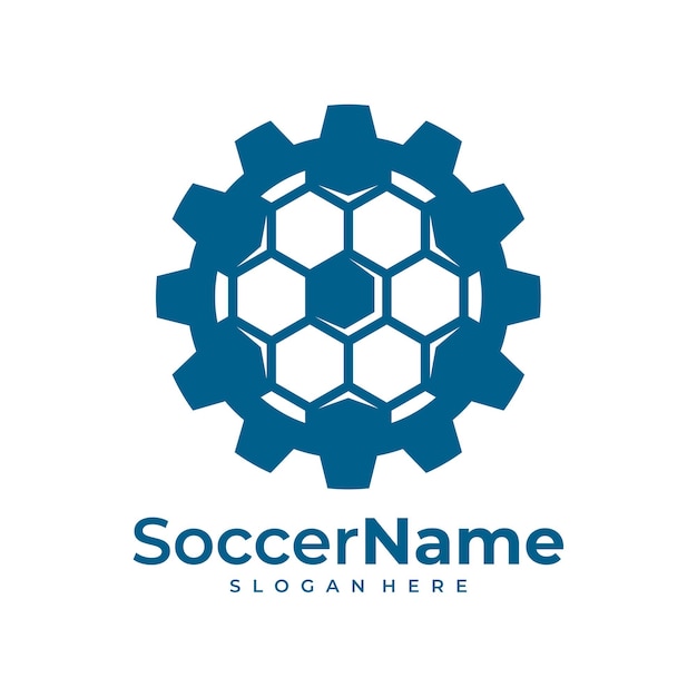 Gear Soccer logo template Football Gear logo design vector