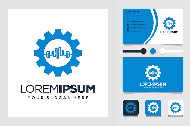 gear sound modern logo business card template