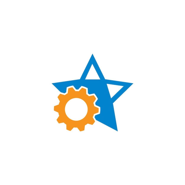 Gear star Template vector icon illustration