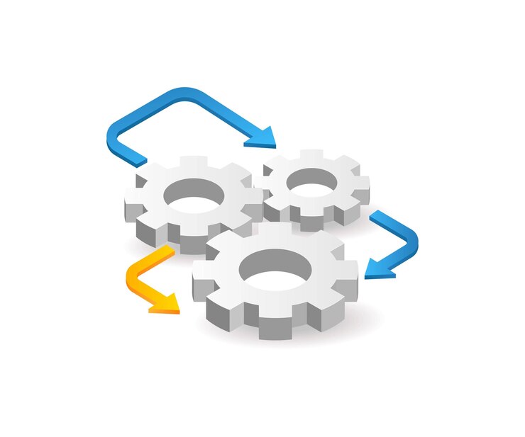 Vector gear system symbol for maintenance process