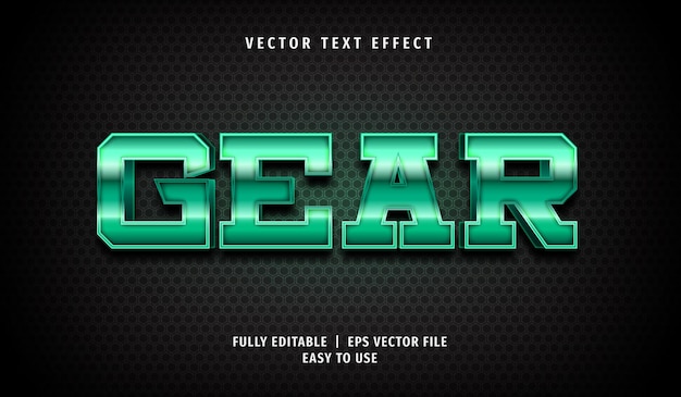 gear text effect, editable text style