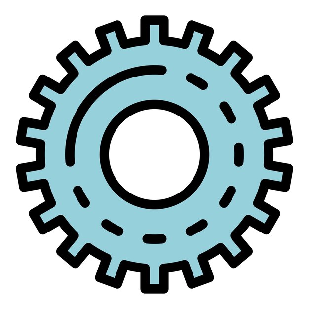 Vector gear tool icon outline gear tool vector icon color flat isolated