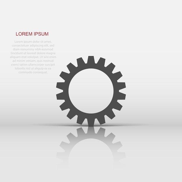 Gear vector icon in flat style Cog wheel illustration on white isolated background Gearwheel cogwheel business concept