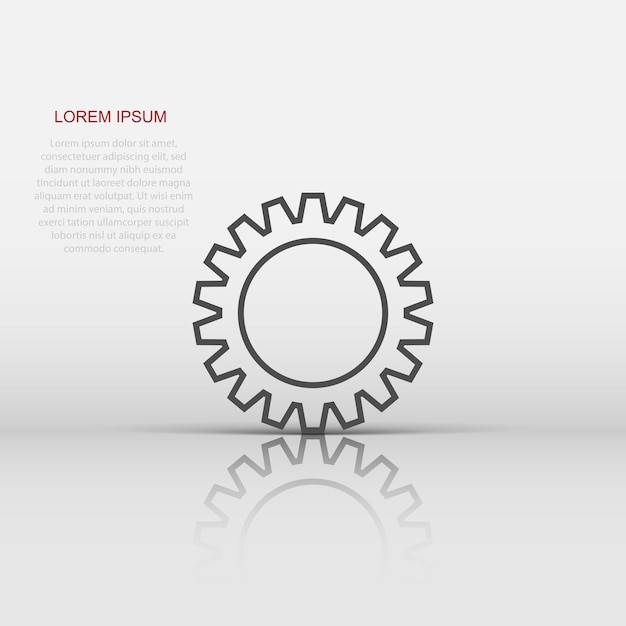 Gear vector icon in flat style Cog wheel illustration on white isolated background Gearwheel cogwheel business concept