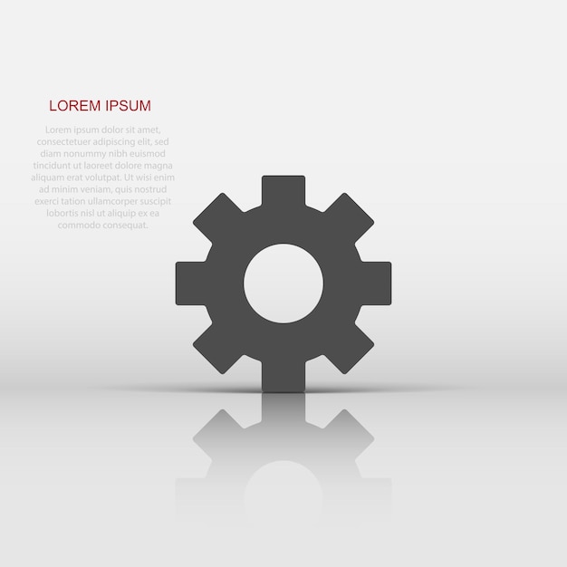 Gear vector icon in flat style Cog wheel illustration on white isolated background Gearwheel cogwheel business concept