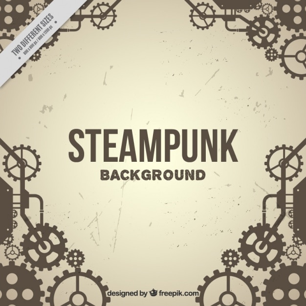 Vector gear vintage background in steampunk style