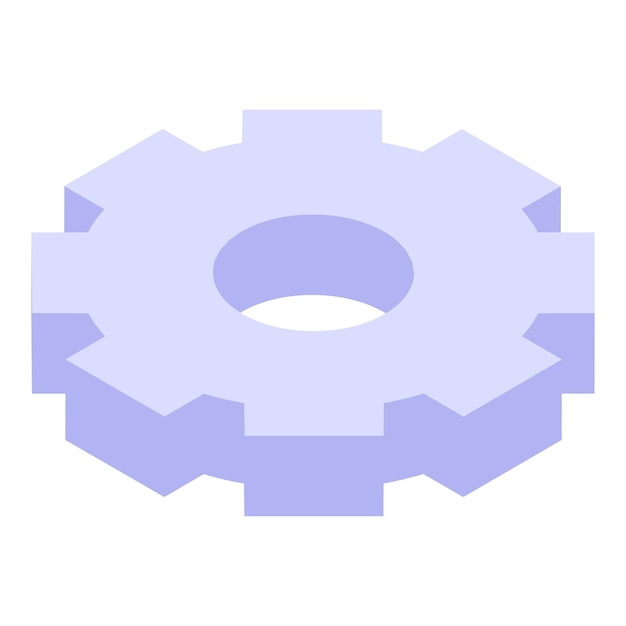 Иконка шестерни Изометрическая иконка вектора шестерни для веб-дизайна изолирована на белом фоне
