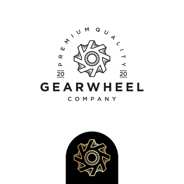 Gear wheel logo ontwerpsjabloon