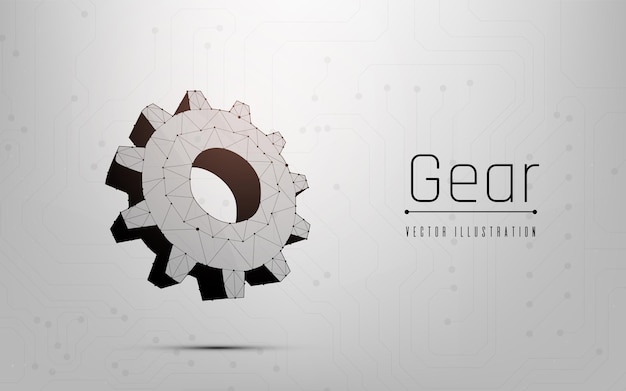 The gear wheel represents industry technical and scientific progress industrialization