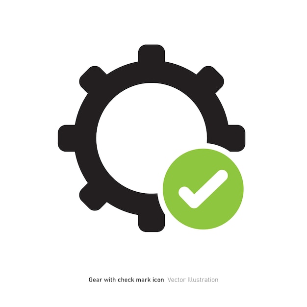 Vector gear with checkmark icon design vector illustration