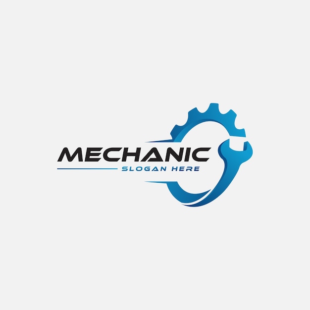 gear and wrench mechanic logo icon vector