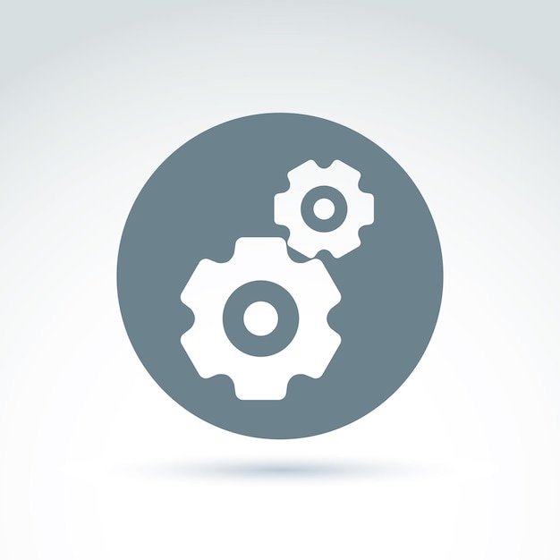 Gears and cogs system theme icon, vector conceptual stylish symbol for your design.