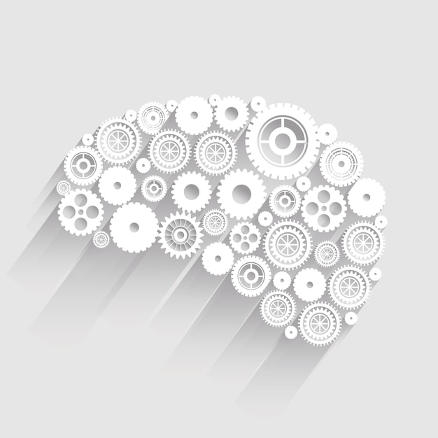 Vector gears design over grey background