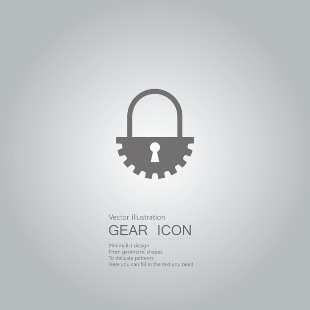 Gears and locks. The background is a gray gradient.