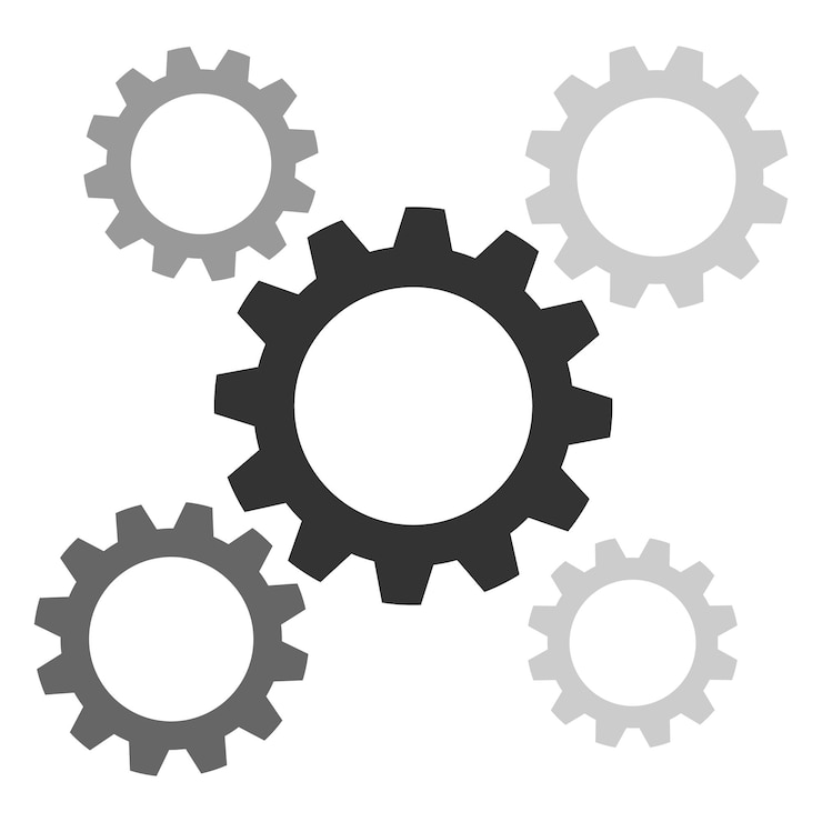 Vector 흰색 배경에 기어
