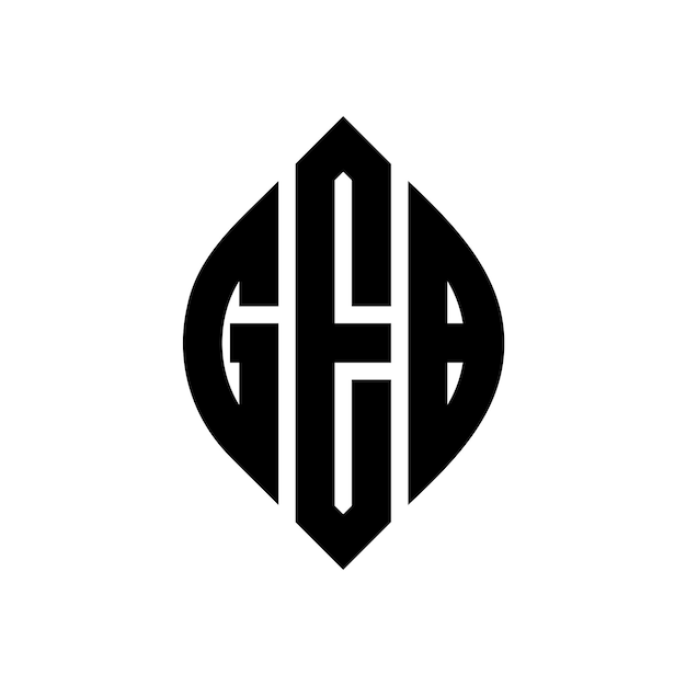 GEB circle letter logo design with circle and ellipse shape GEB ellipse letters with typographic style The three initials form a circle logo GEB Circle Emblem Abstract Monogram Letter Mark Vector