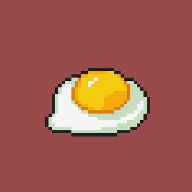 gebakken ei in pixel art-stijl