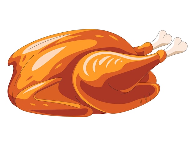 Gebakken kalkoen vogel voor Thanksgiving Gebakken gegrilde kip