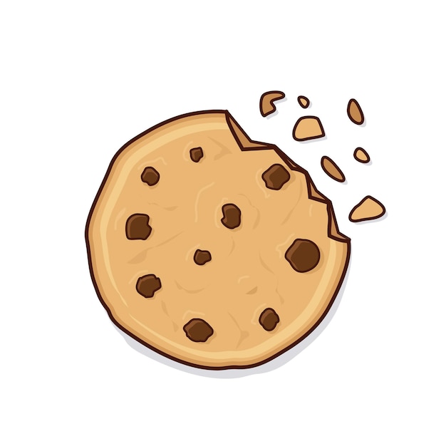 gebeten koekjes. hap chocolade koekje. bijt koekje. bijt koekjes. chocolade koekje vector logo icoon