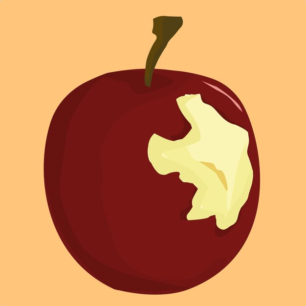 Vector gebeten rode appel vectorillustratie