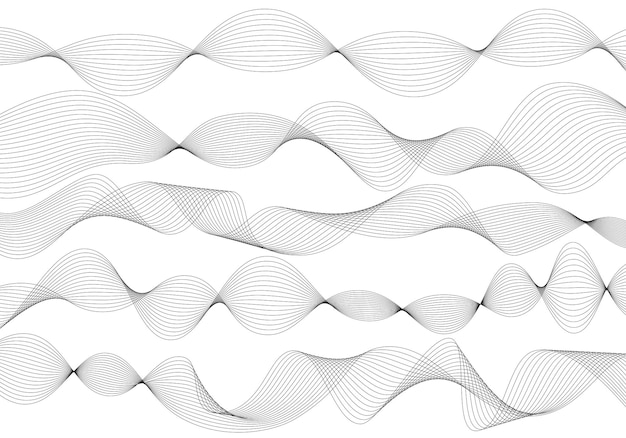 Vector gebogen golvende lijnen voor abstracte achtergronden vectorillustratieontwerp