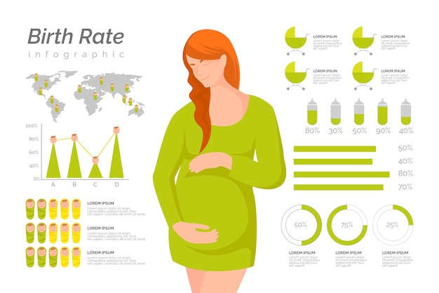 Geboortecijfer infographic stijl