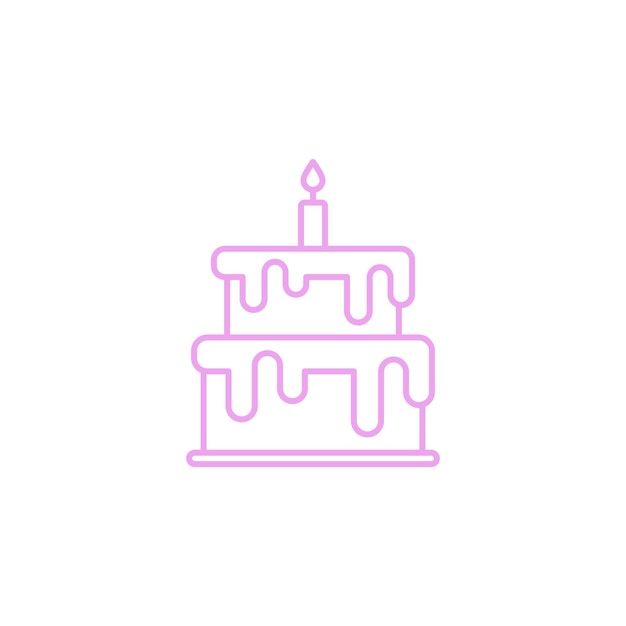 Geboortedag taart icoon vector ontwerp sjablonen eenvoudig en modern concept