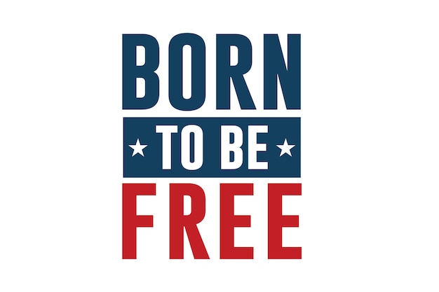 Geboren om vrij te zijn . typografie voor t-shirt met print