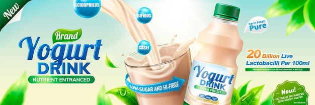 Gebotteld probioticum of yoghurtdrank