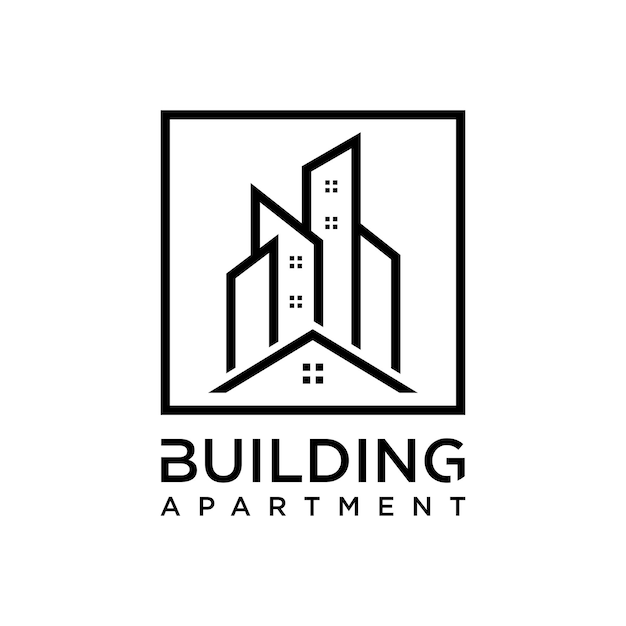 Gebouw appartement logo ontwerp inspiratie geïsoleerde achtergrond