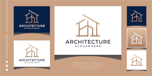 Vector gebouw architectuur logo-ontwerp met abstracte structuur logo-ontwerp