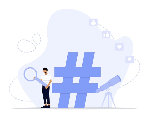 Vector gebouw hashtag concept illustratie