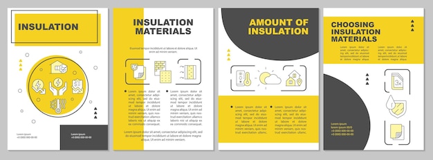 Gebouw isolatie gele brochure sjabloon