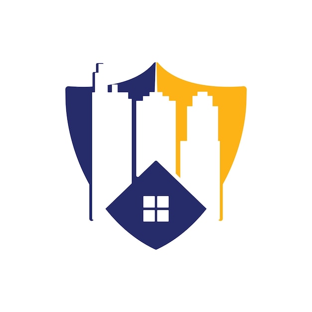 Gebouw landgoed logo met wolkenkrabbers huis of huis logo-ontwerp