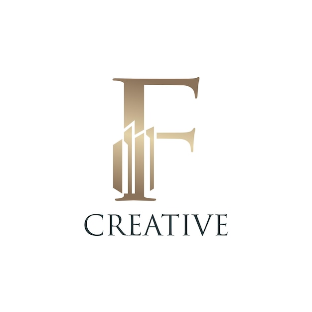 Gebouw letter F logo ontwerp element vector met modern concept