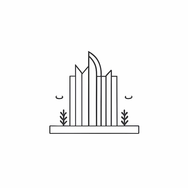 gebouw logo vector illustratie lijntekeningen