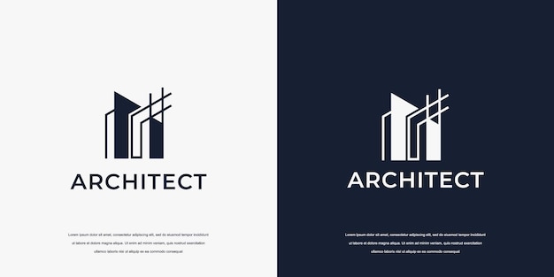 Gebouw logo voor architectenbureau