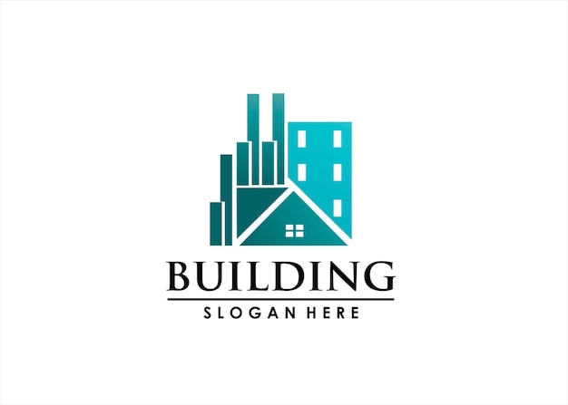 gebouw stad stad stedelijk logo ontwerp vector