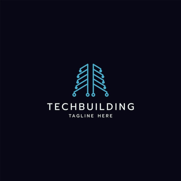 Vector gebouw technologie logo pictogram ontwerp sjabloon platte vector