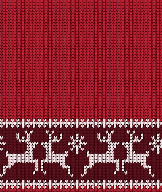 Gebreid kerst- en nieuwjaarspatroon in koe. Wol breien trui ontwerp.