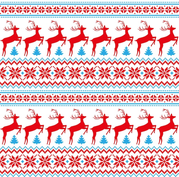 Gebreid, pixel kerst- en nieuwjaarspatroon. Wol breien trui ontwerp. Behangpapier textiel print. Eps 10